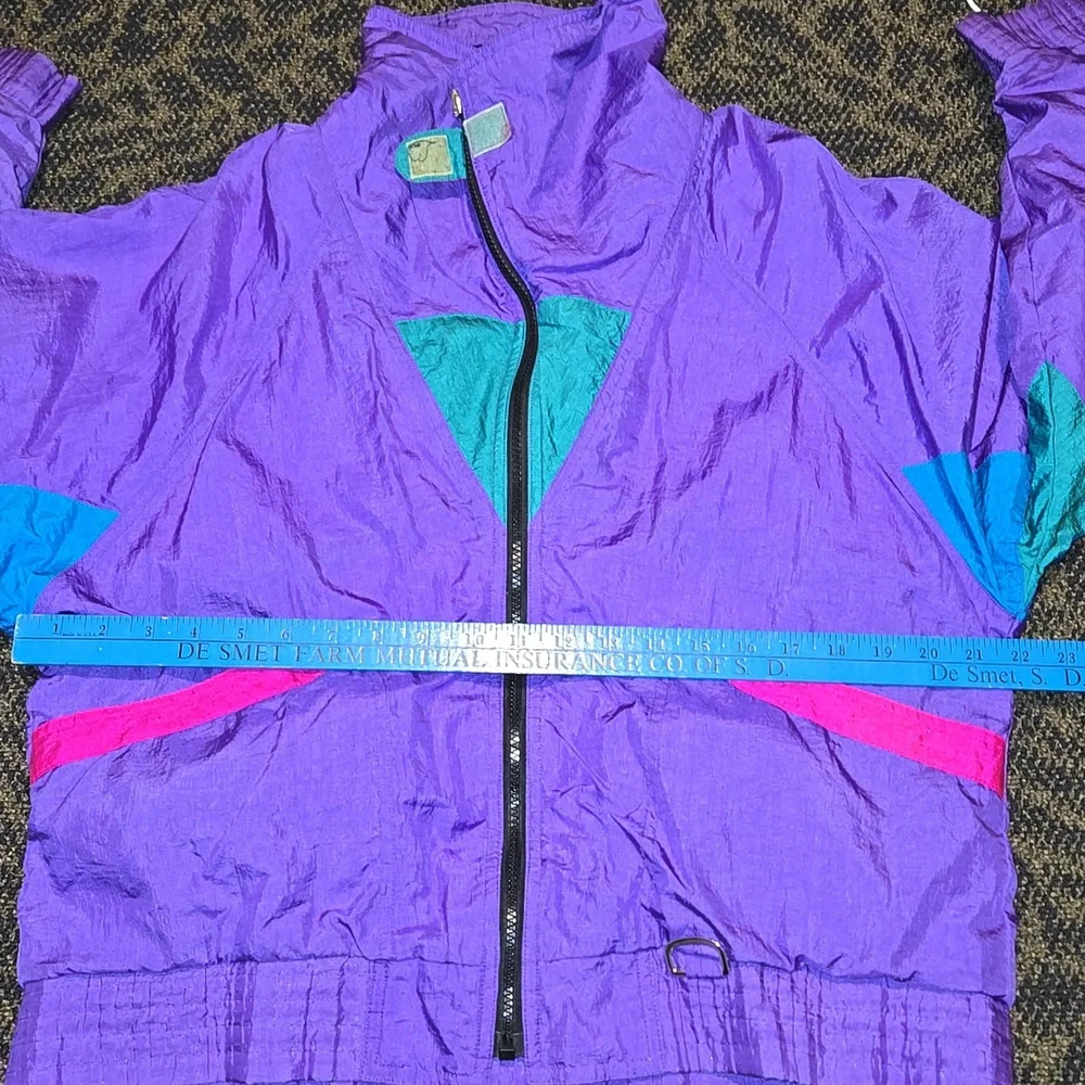 Vintage 80s Hot Spices Reversible Colorblock Ski Outdoor Jacket Purple Pink Blue